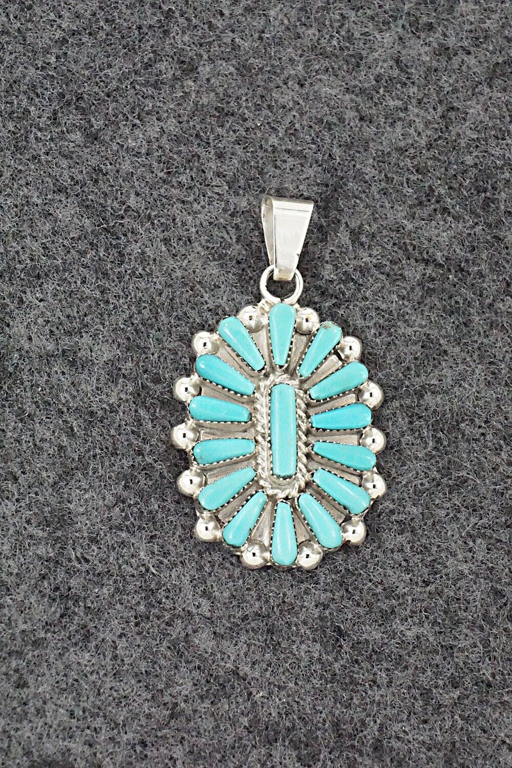 Turquoise & Sterling Silver Pendant - Vera Halusewa