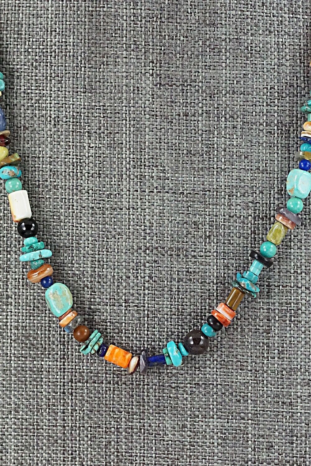 Multi Stone and Sterling Silver Necklace - Helen Tsosie