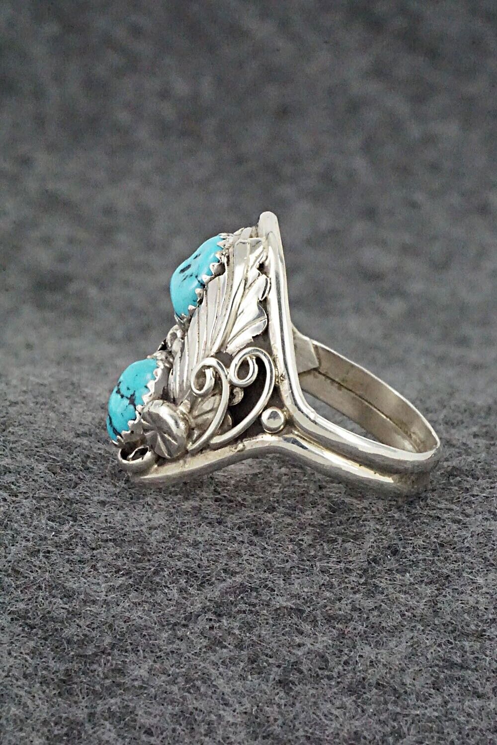 Turquoise & Sterling Silver Ring - Lorena Brown - Size 11.75