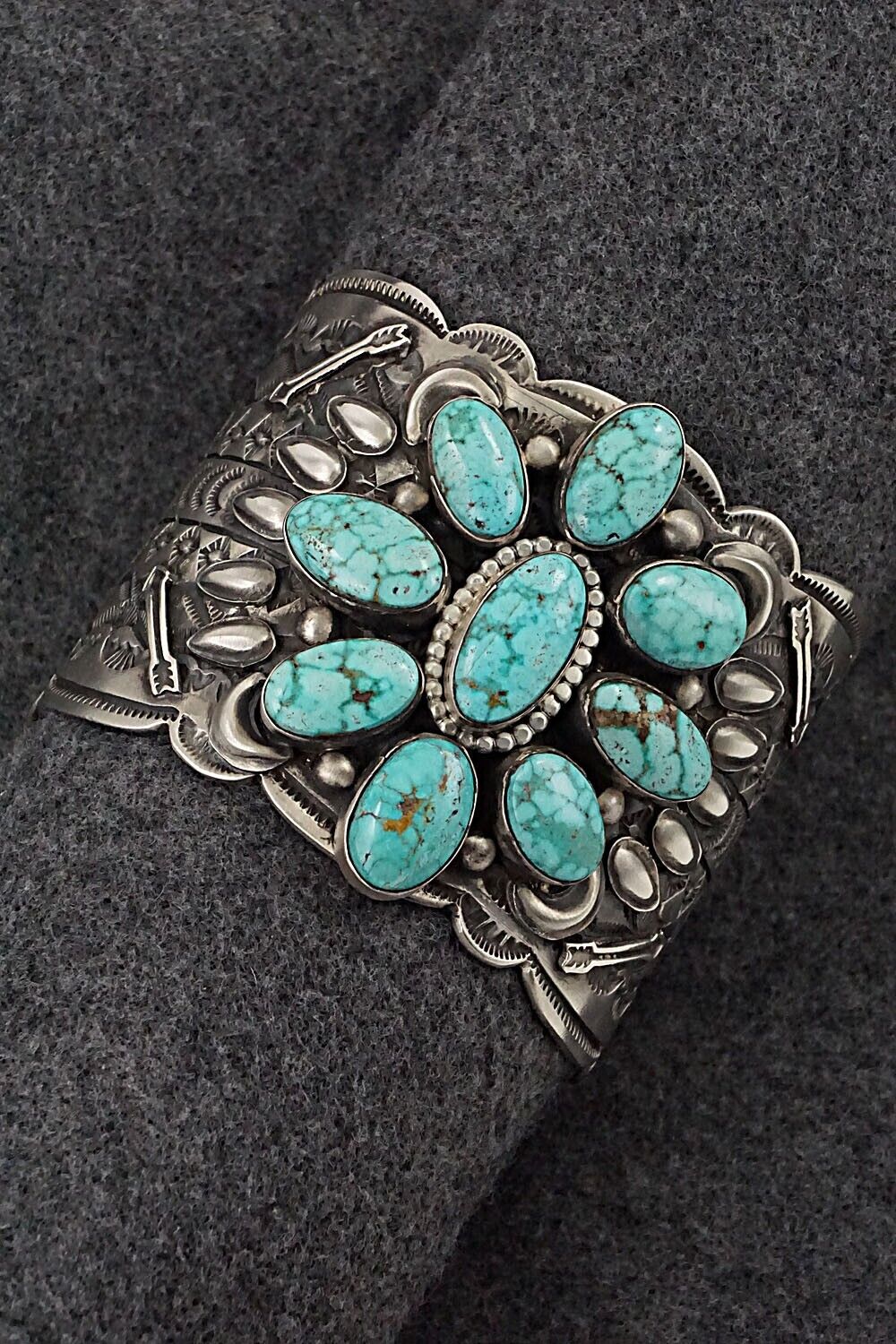 Turquoise & Sterling Silver Bracelet - Matilda Jon