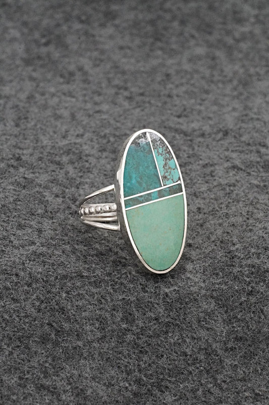 Turquoise & Sterling Silver Ring - Harold Smith - Size 7.5