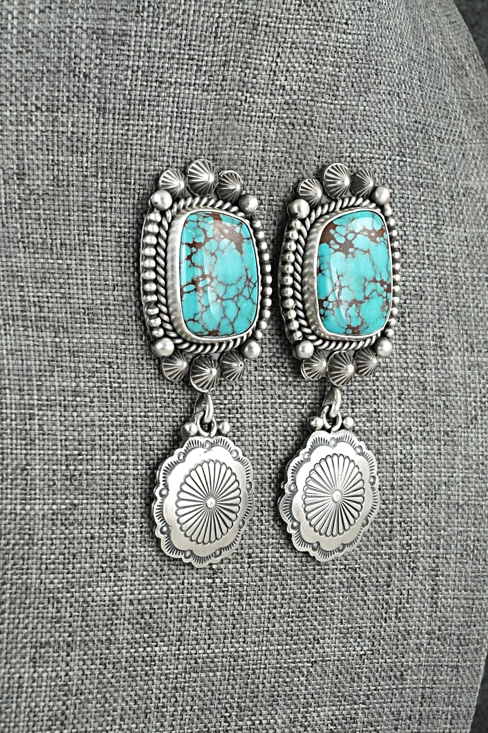 Turquoise & Sterling Silver Earrings - Michael Calladitto