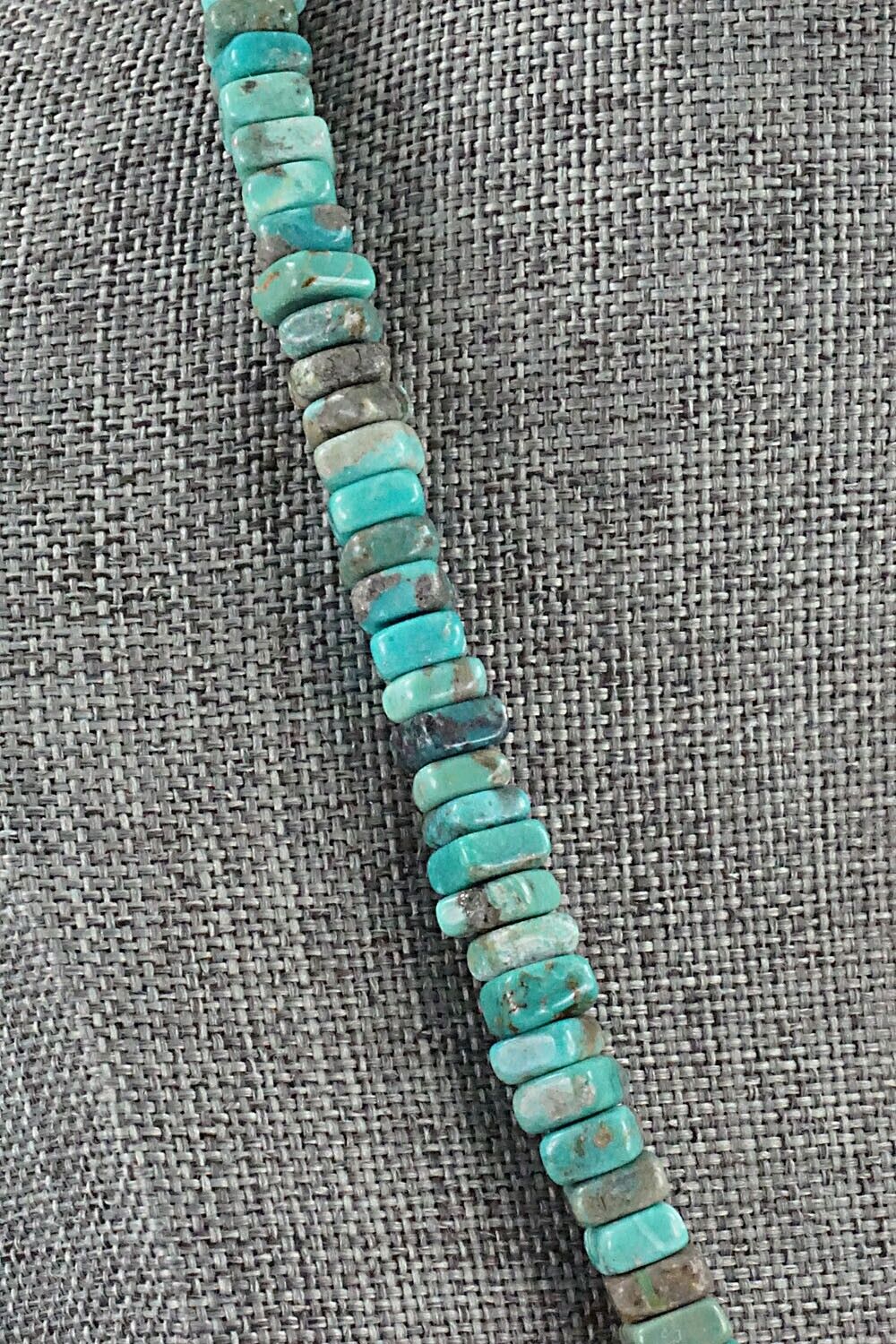 Turquoise & Sterling Silver Necklace 18" - Doreen Jake