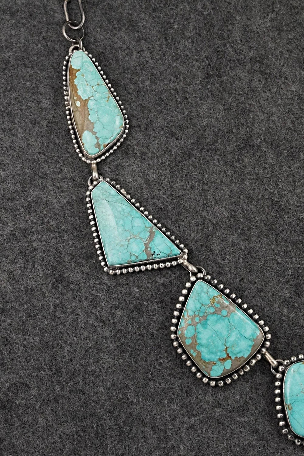 Turquoise & Sterling Silver Necklace and Earrings Set - Paul Livingston