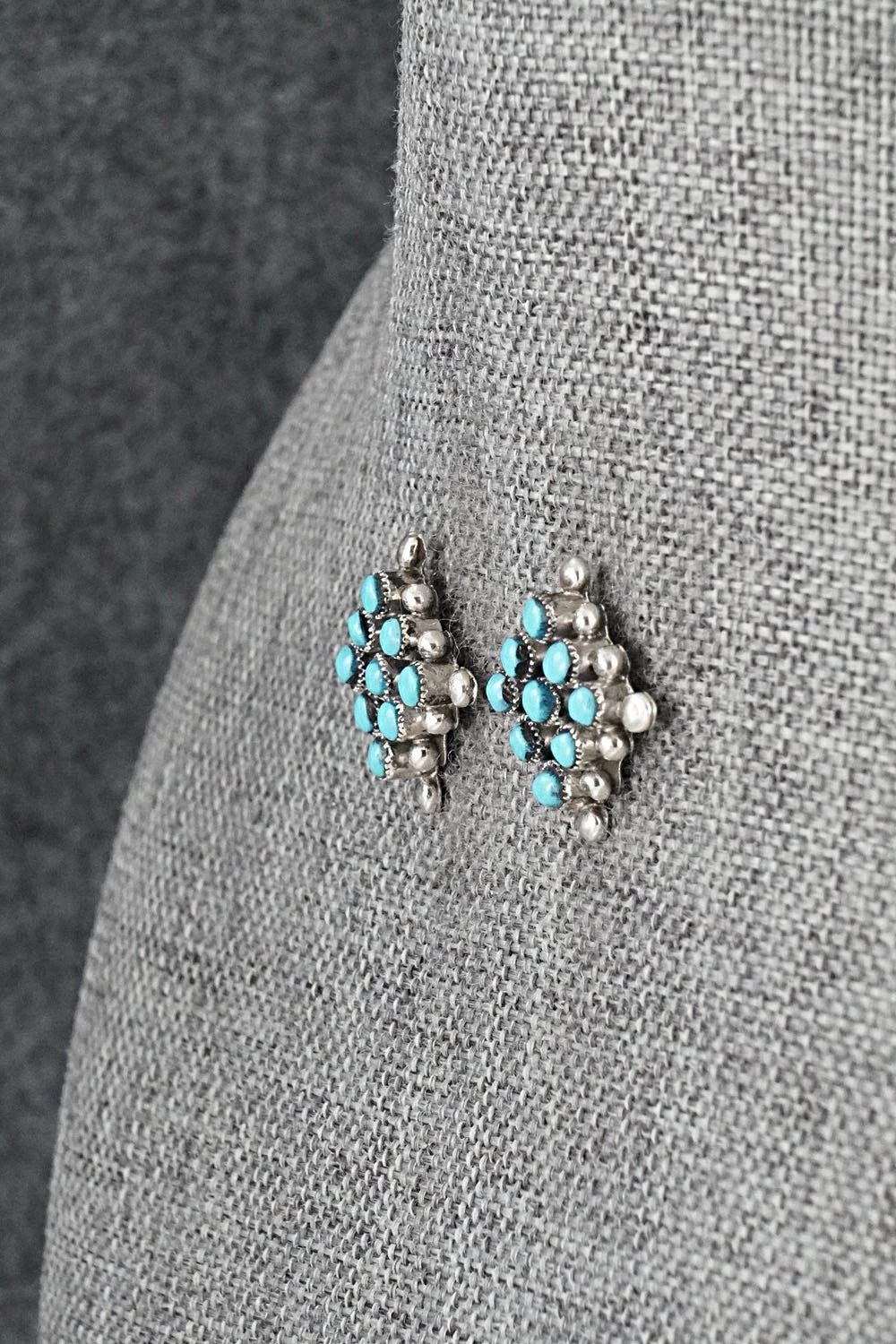 Turquoise & Sterling Silver Earrings - Calvert Lamy