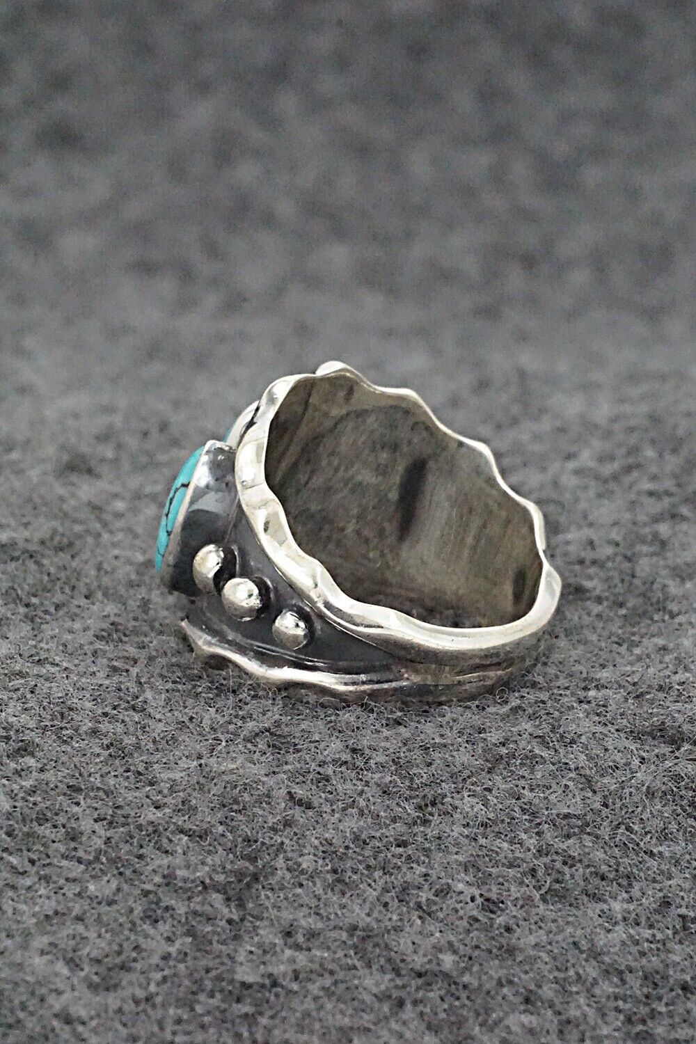 Turquoise & Sterling Silver Ring - Andrew Vandever - Size 9