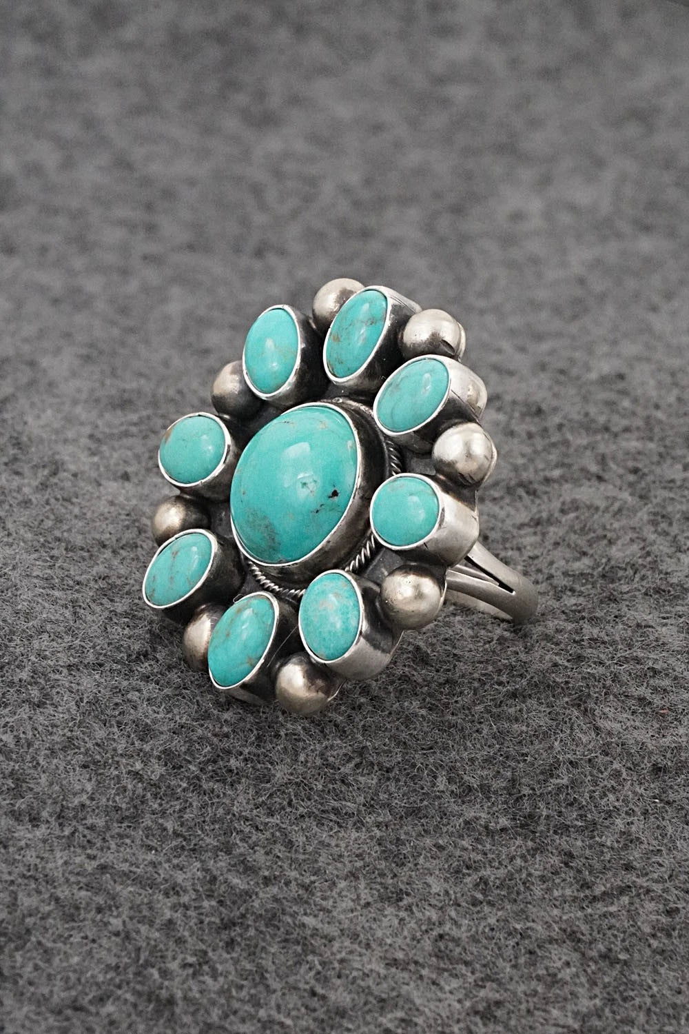 Turquoise & Sterling Silver Ring - Kathleen Livingston - Size Adjustable