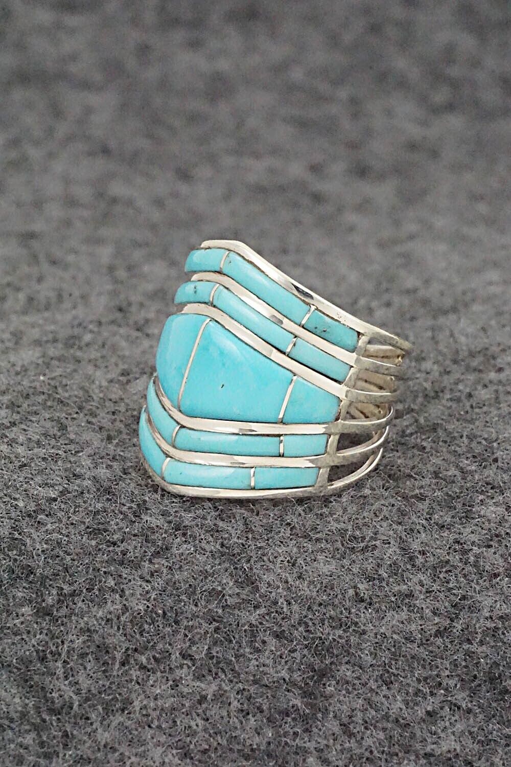 Turquoise & Sterling Silver Ring - Andrew Enrico - Size 7.5