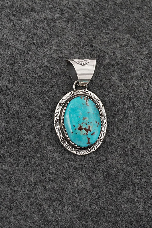 Turquoise & Sterling Silver Pendant - Ernest Hawthorne