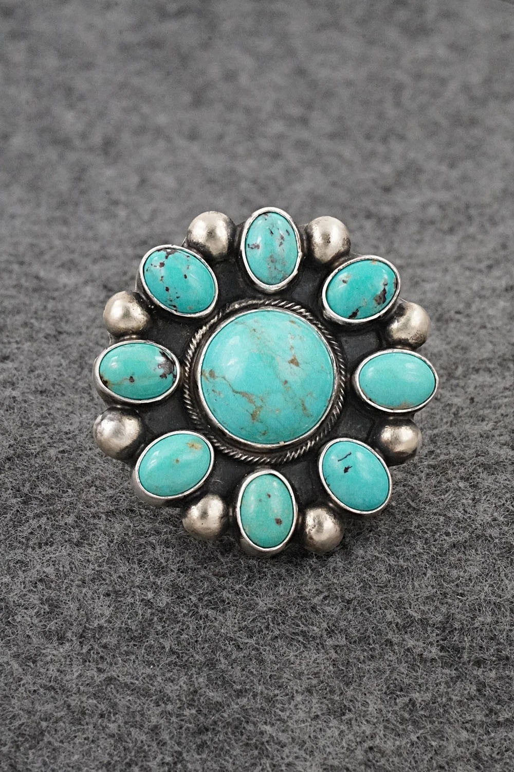 Turquoise & Sterling Silver Ring - Kathleen Livingston - Size Adjustable