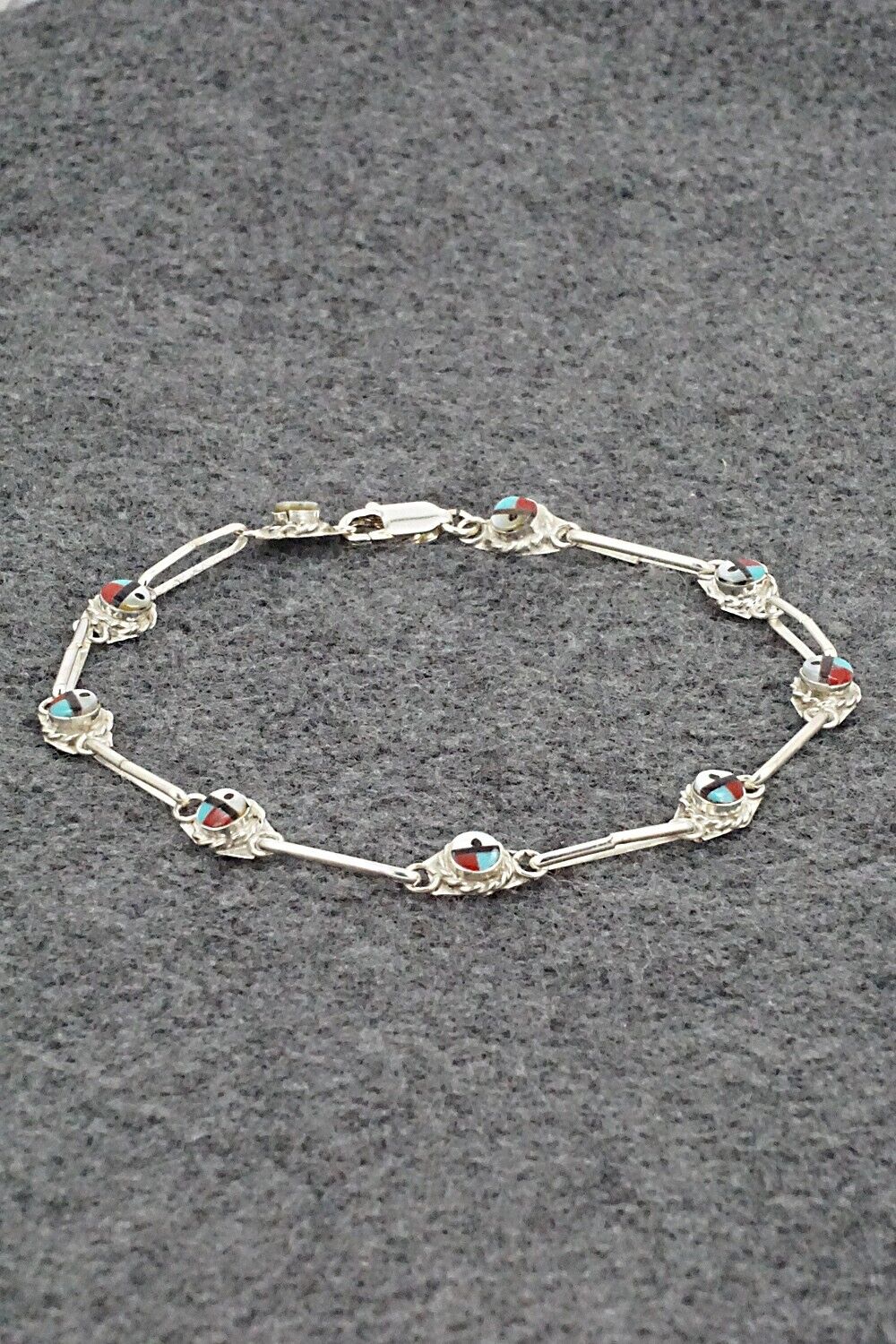 Multi-Stone & Sterling Silver Link Bracelet - Devoria Bowakaty