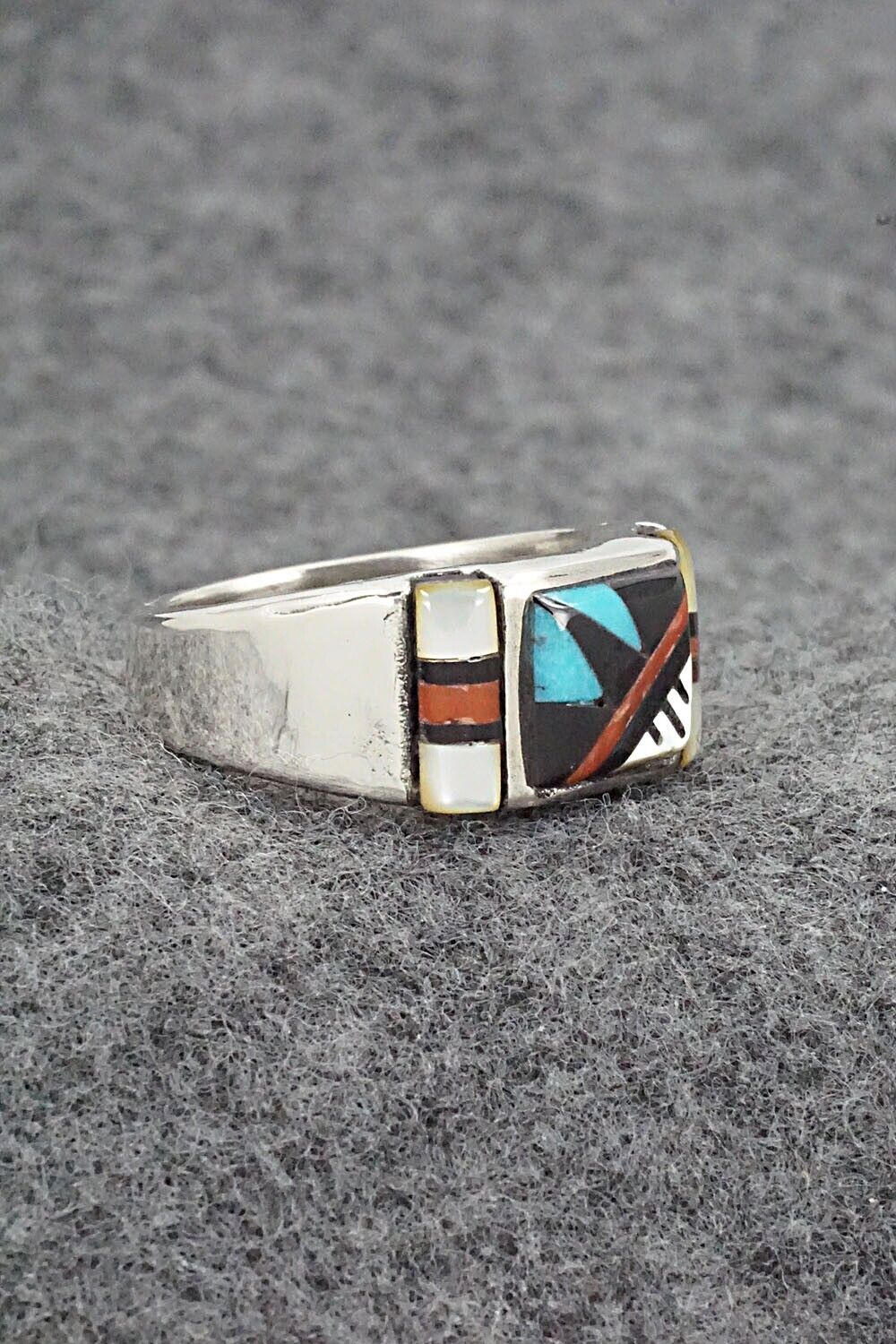 Multi Stone & Sterling Silver Ring - Leslie Lamy - Size 9.5