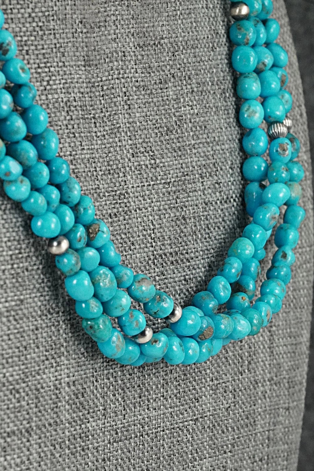Turquoise & Sterling Silver Necklace - Theresa Skeets