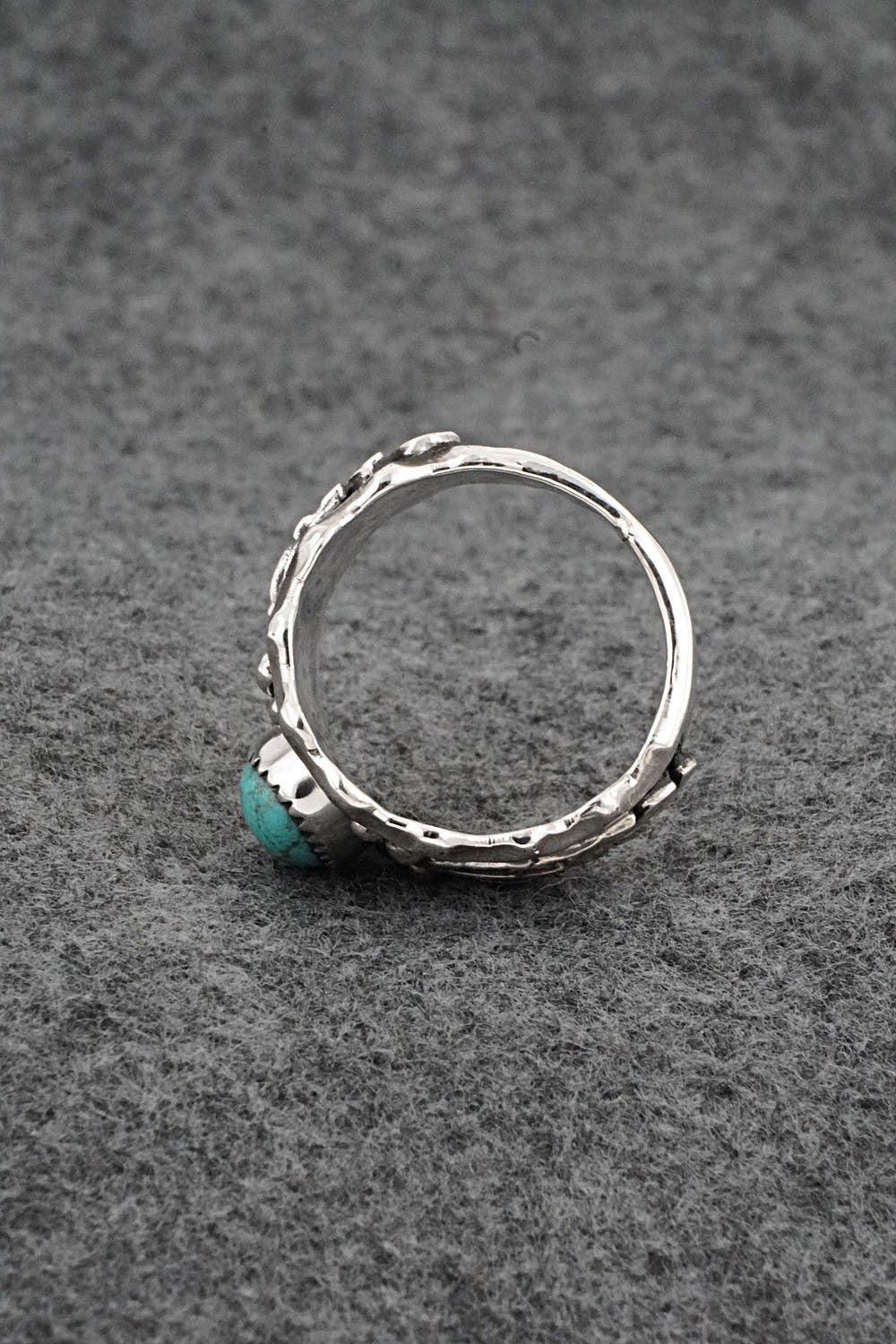 Turquoise & Sterling Silver Ring - Genevieve Francisco - Size 12