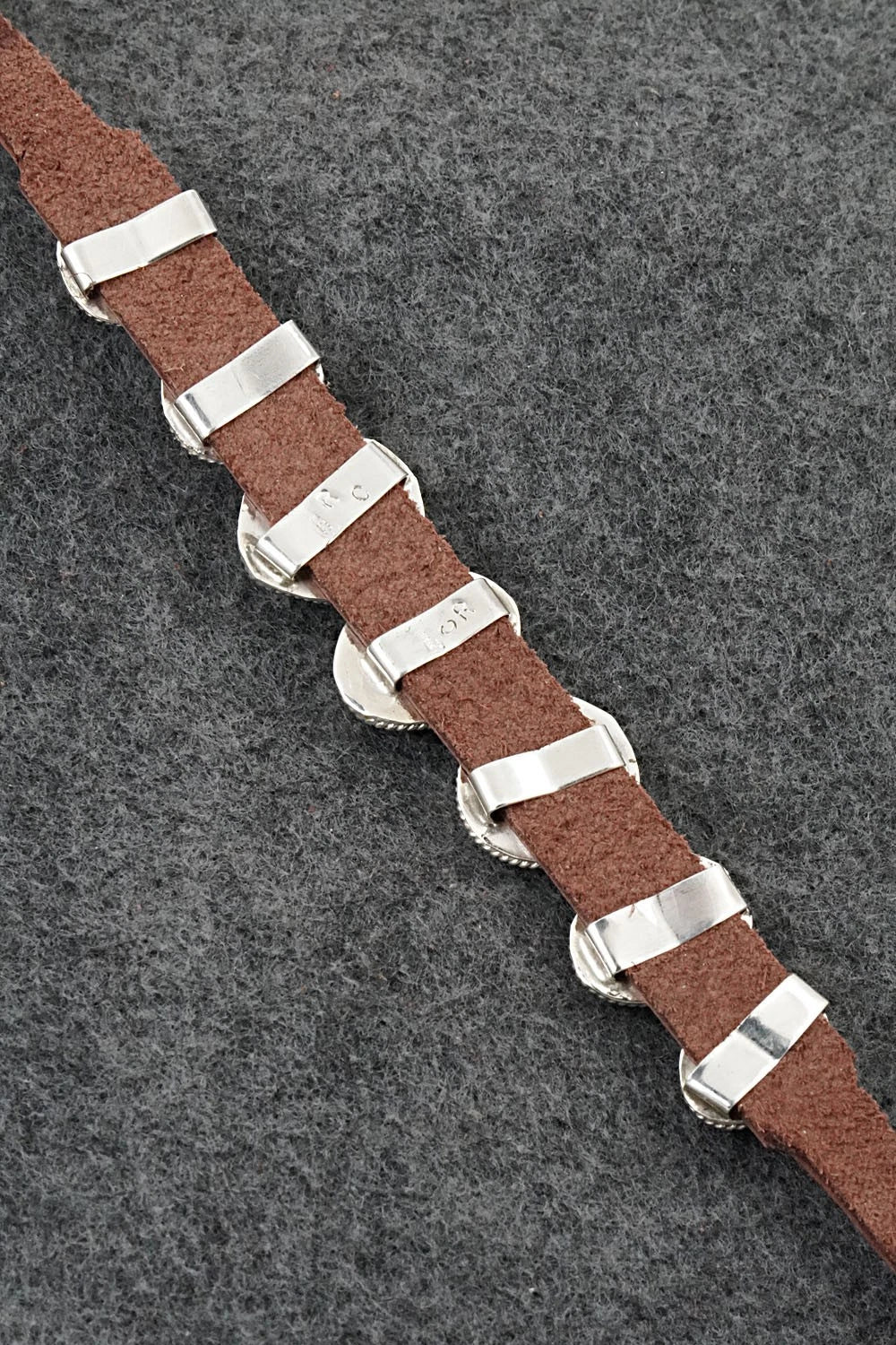 Turquoise, Sterling Silver & Leather Bracelet - Rosita Charlie