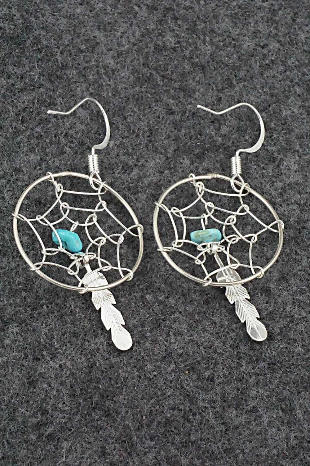 Turquoise & Sterling Silver Earrings - Helena Yazzie