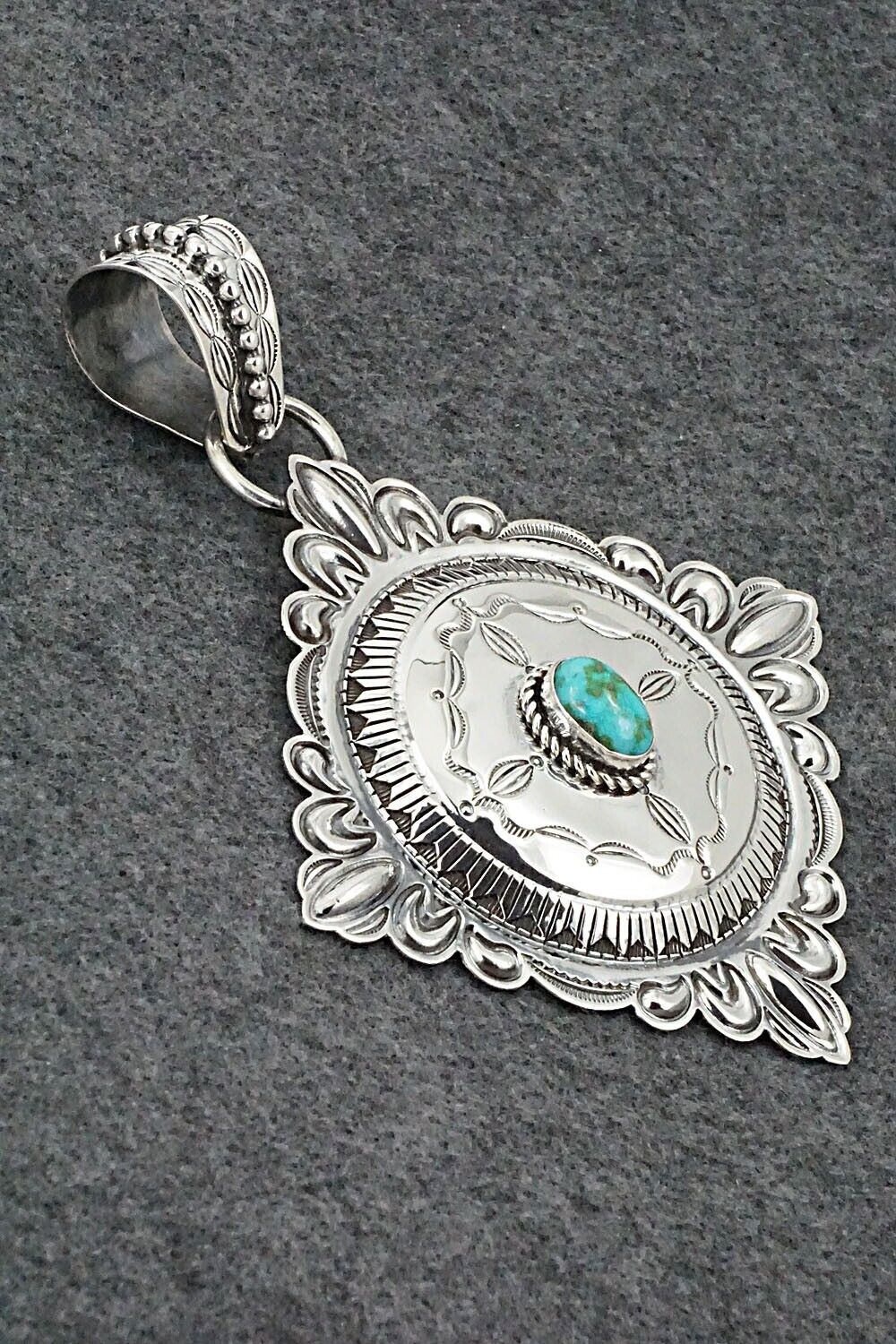 Turquoise & Sterling Silver Pendant - Roland Dixon