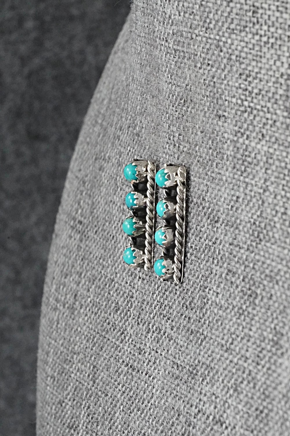Turquoise & Sterling Silver Earrings - Dominic Duboise