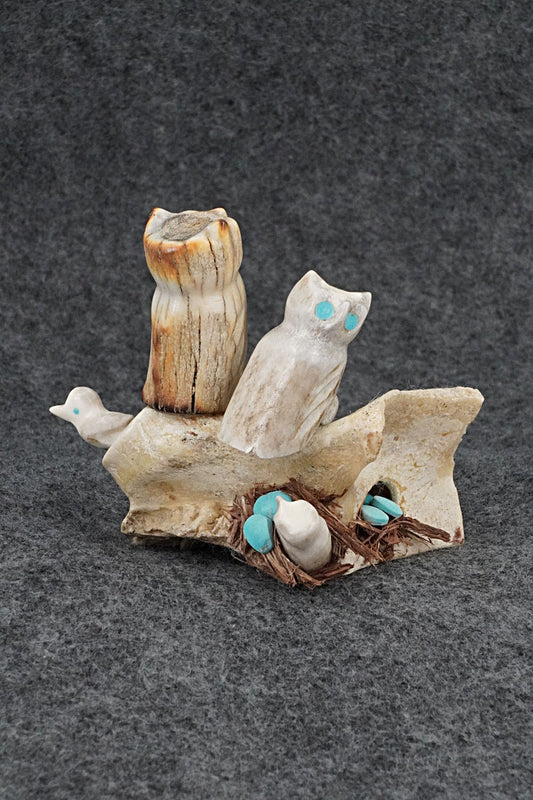 Owls Zuni Fetish Carving - Marvelita Phillips