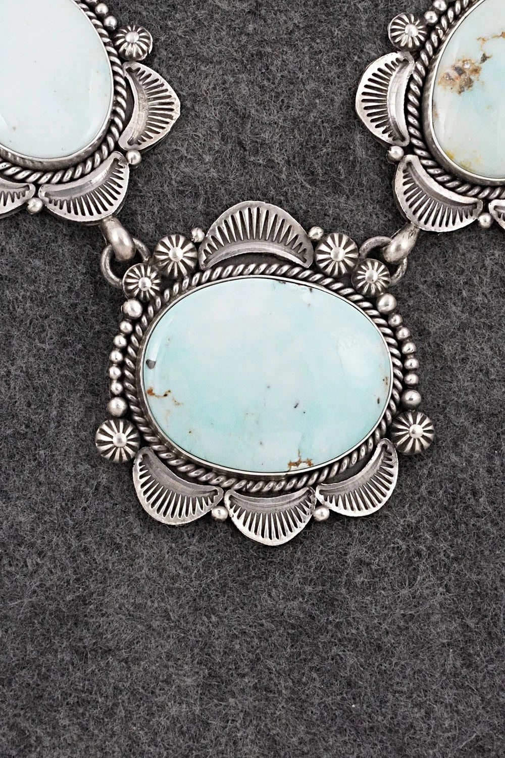Turquoise & Sterling Silver Necklace and Earrings Set - Rosita Calladitto