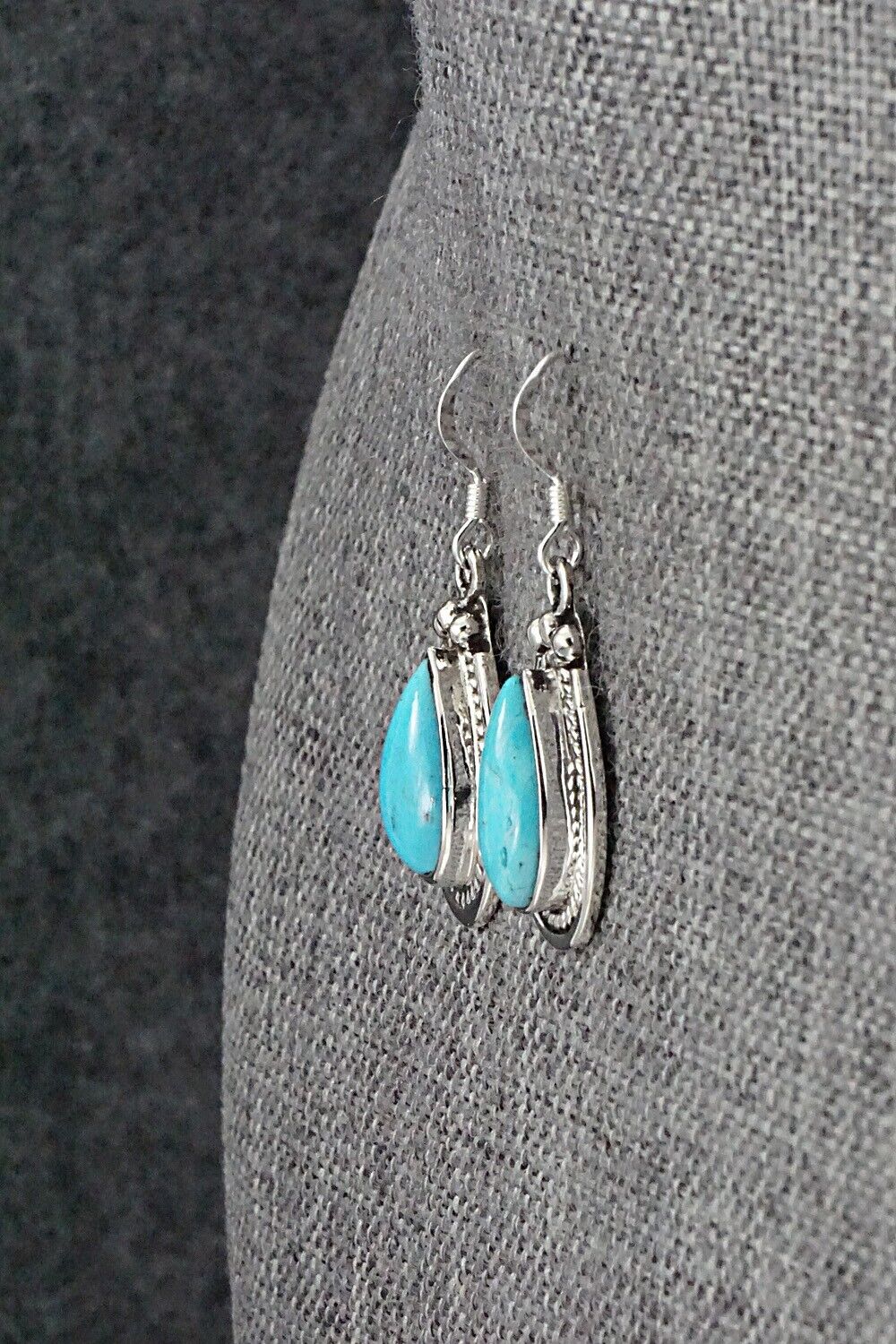 Turquoise & Sterling Silver Earrings - Verley Betone