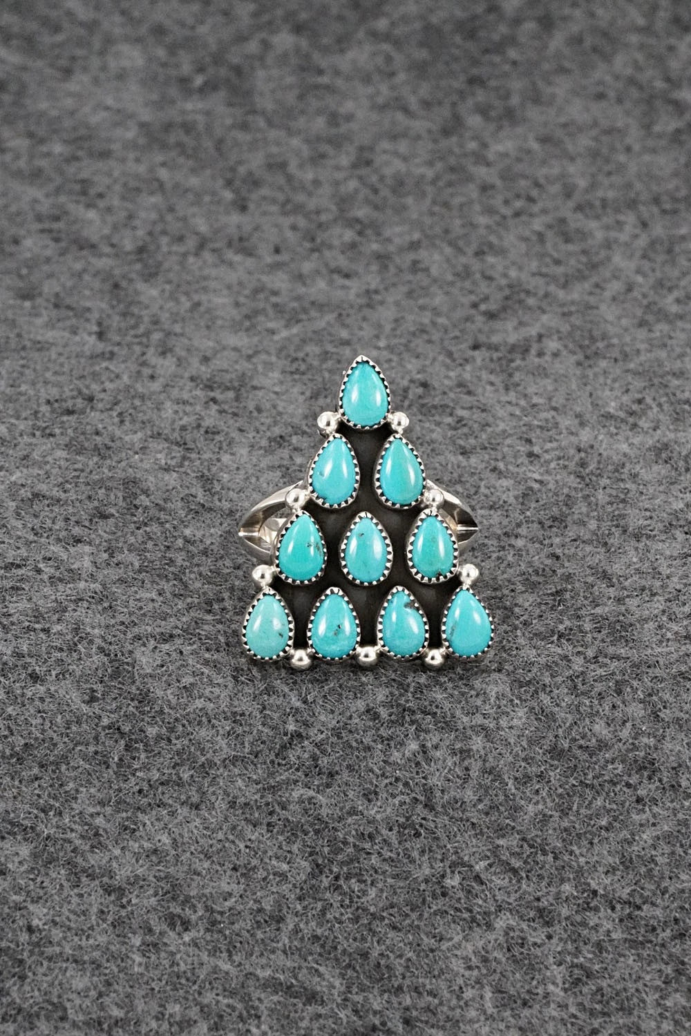 Turquoise & Sterling Silver Ring - Loretta Delgarito - Size 6.75