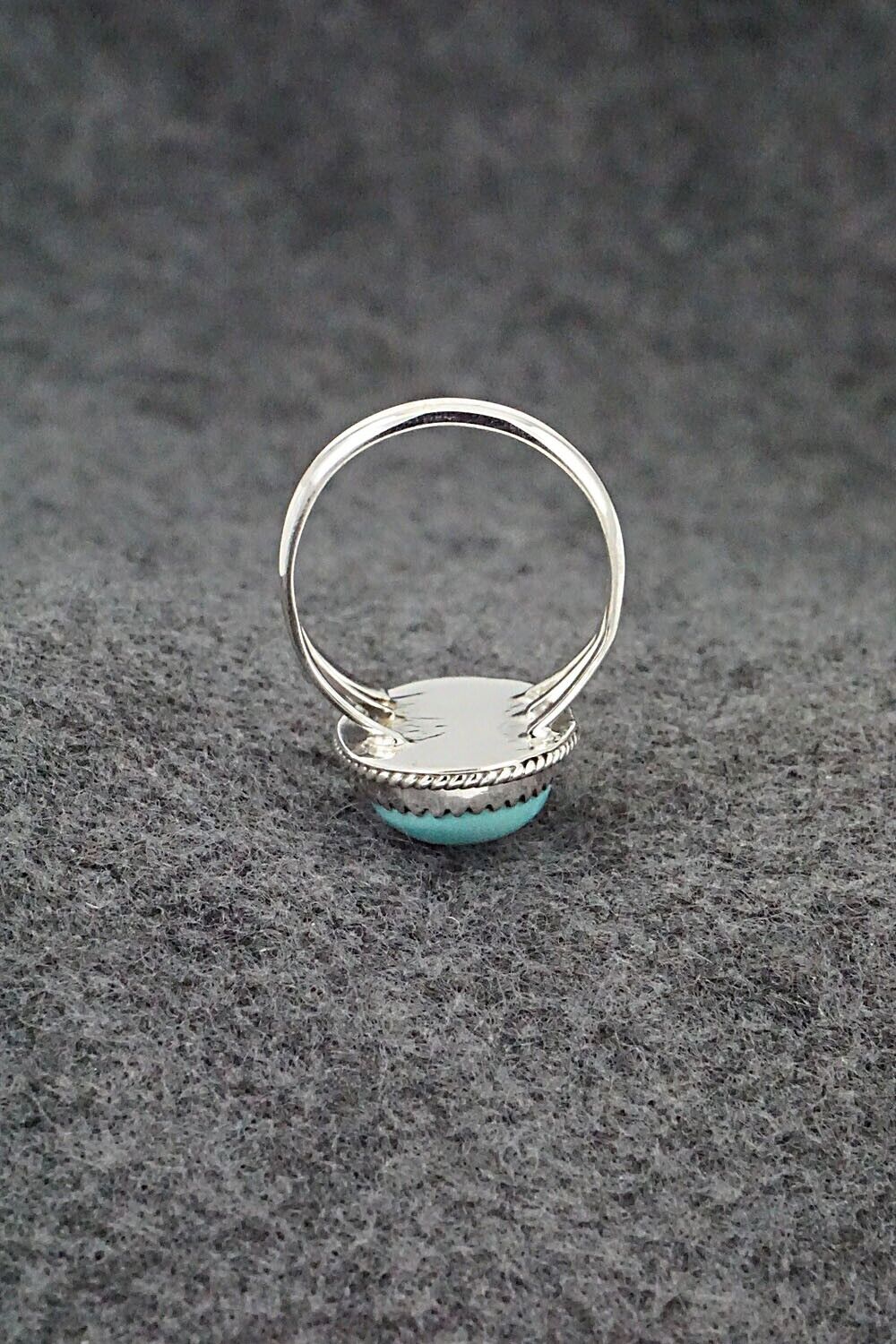 Turquoise & Sterling Silver Ring - Tom Dinetso - Size 8