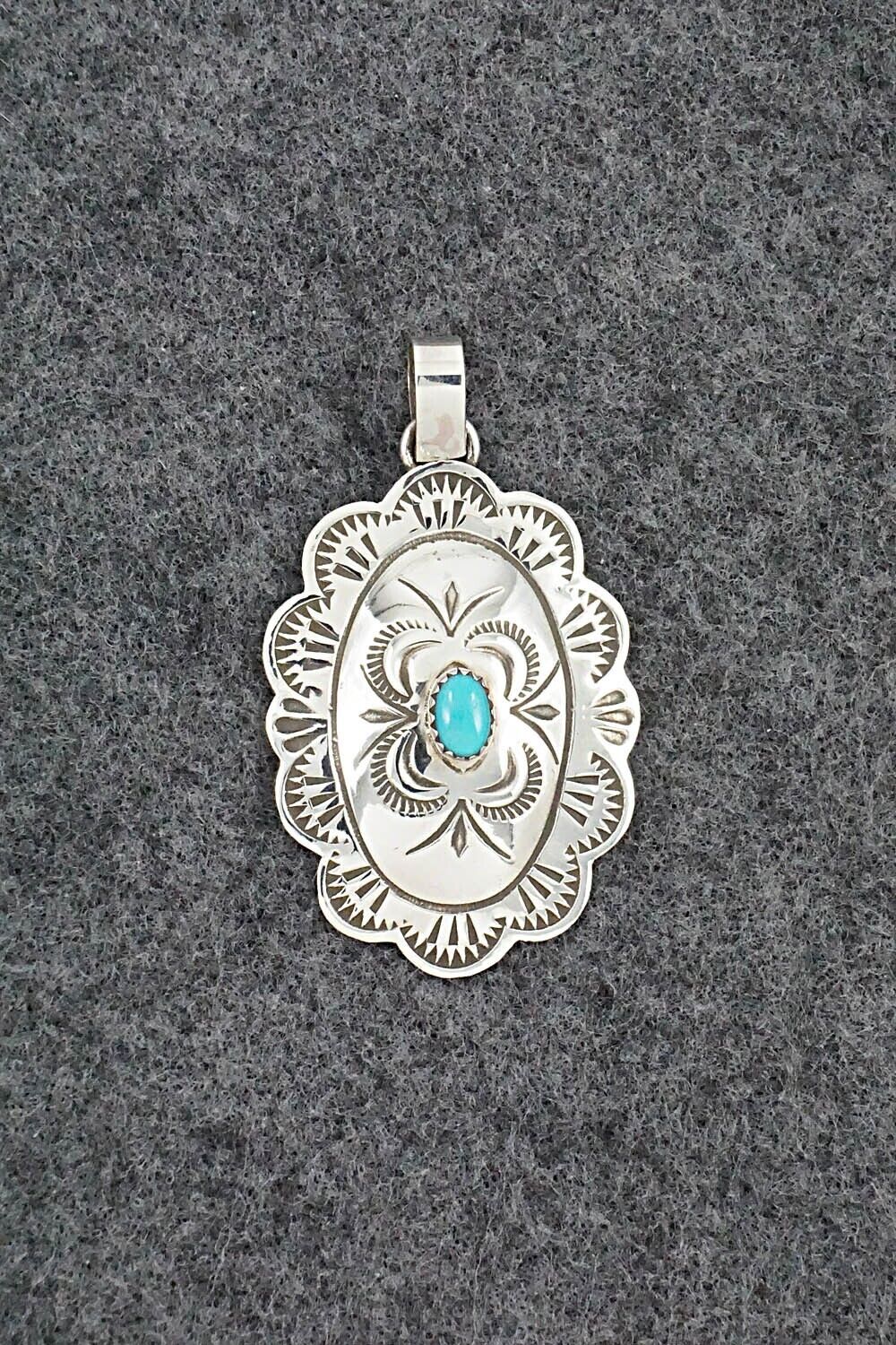 Turquoise & Sterling Silver Pendant - Bertha Begay