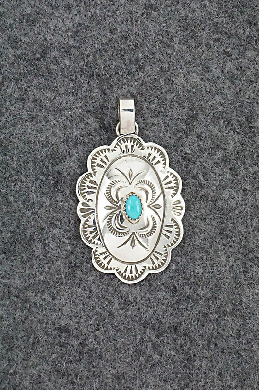 Turquoise & Sterling Silver Pendant - Bertha Begay