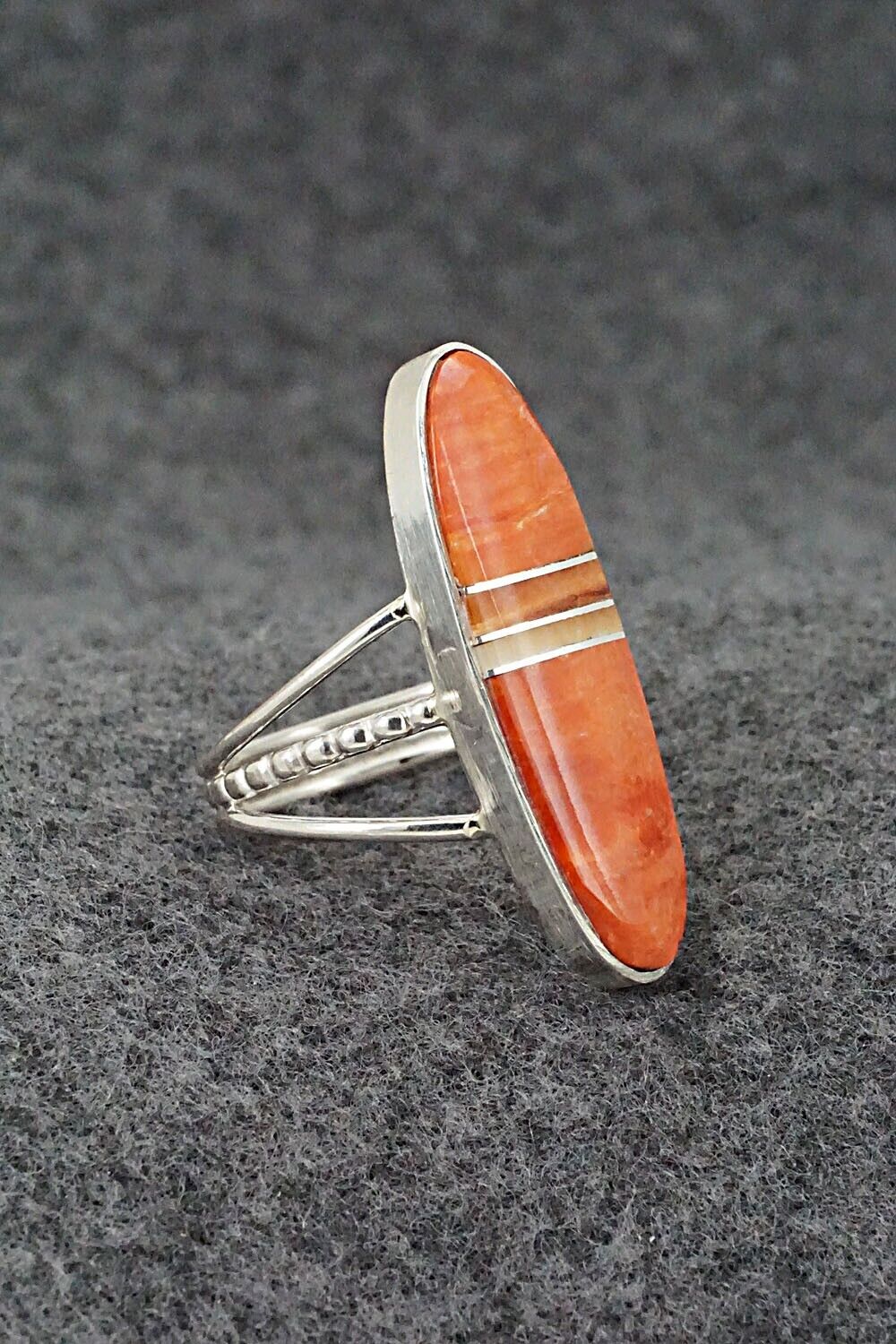 Spiny Oyster & Sterling Silver Ring - Harold Smith - Size 9