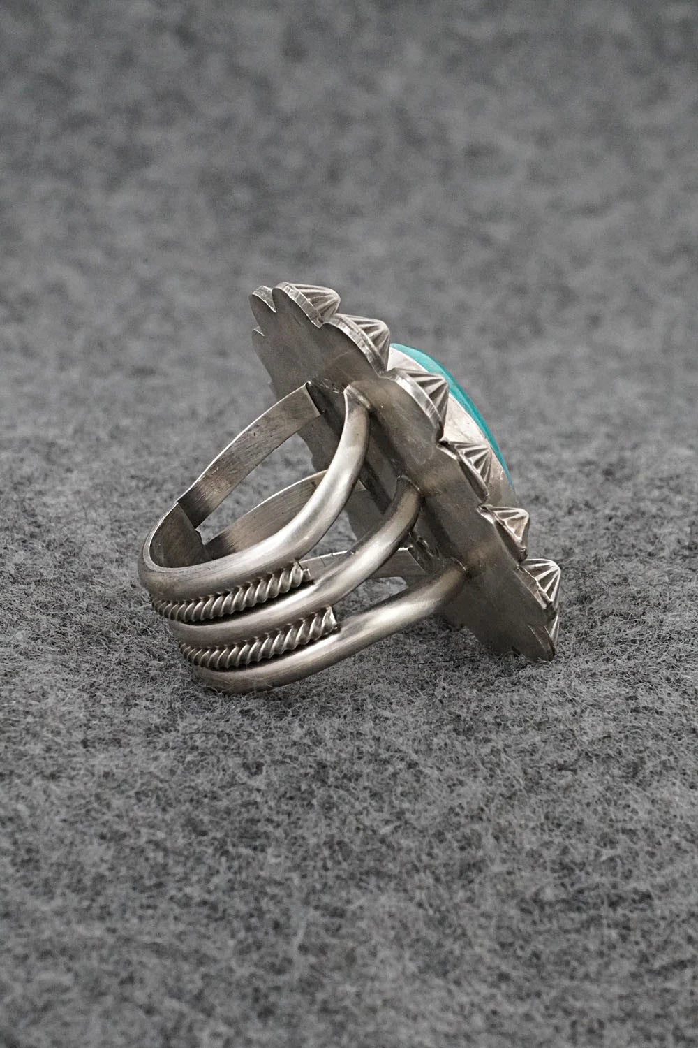 Turquoise & Sterling Silver Ring - Michael Calladitto - Size 8.5