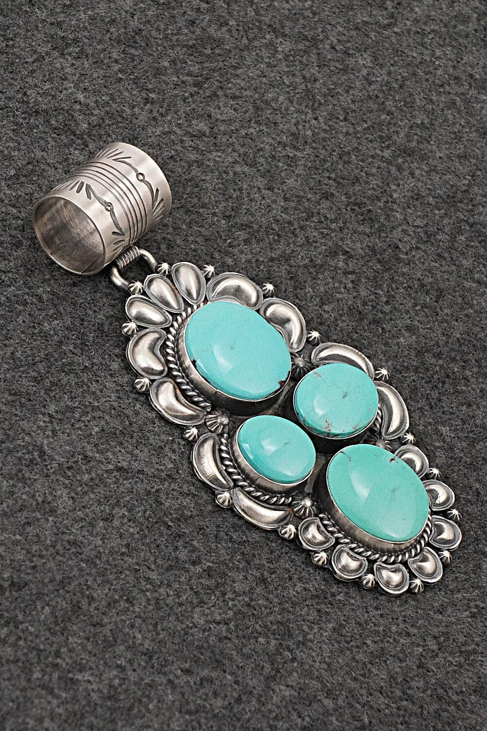 Turquoise & Sterling Silver Pendant - Raymond Delgarito