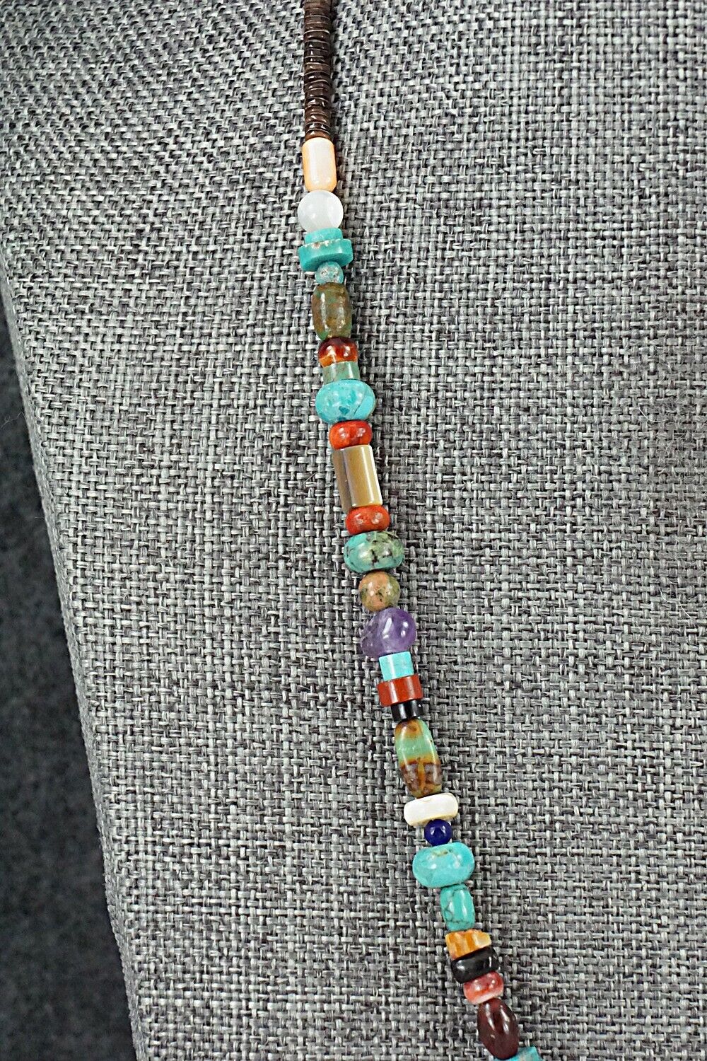 Multi-Stone & Sterling Silver Necklace 18" - Susie Deal