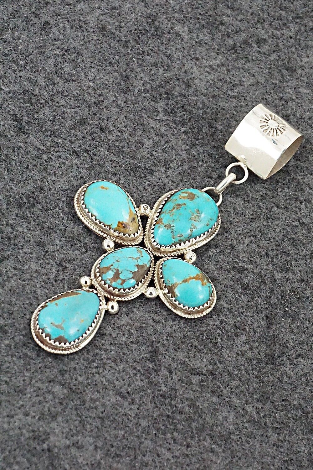 Turquoise & Sterling Silver Pendant - Ernest Hawthorne