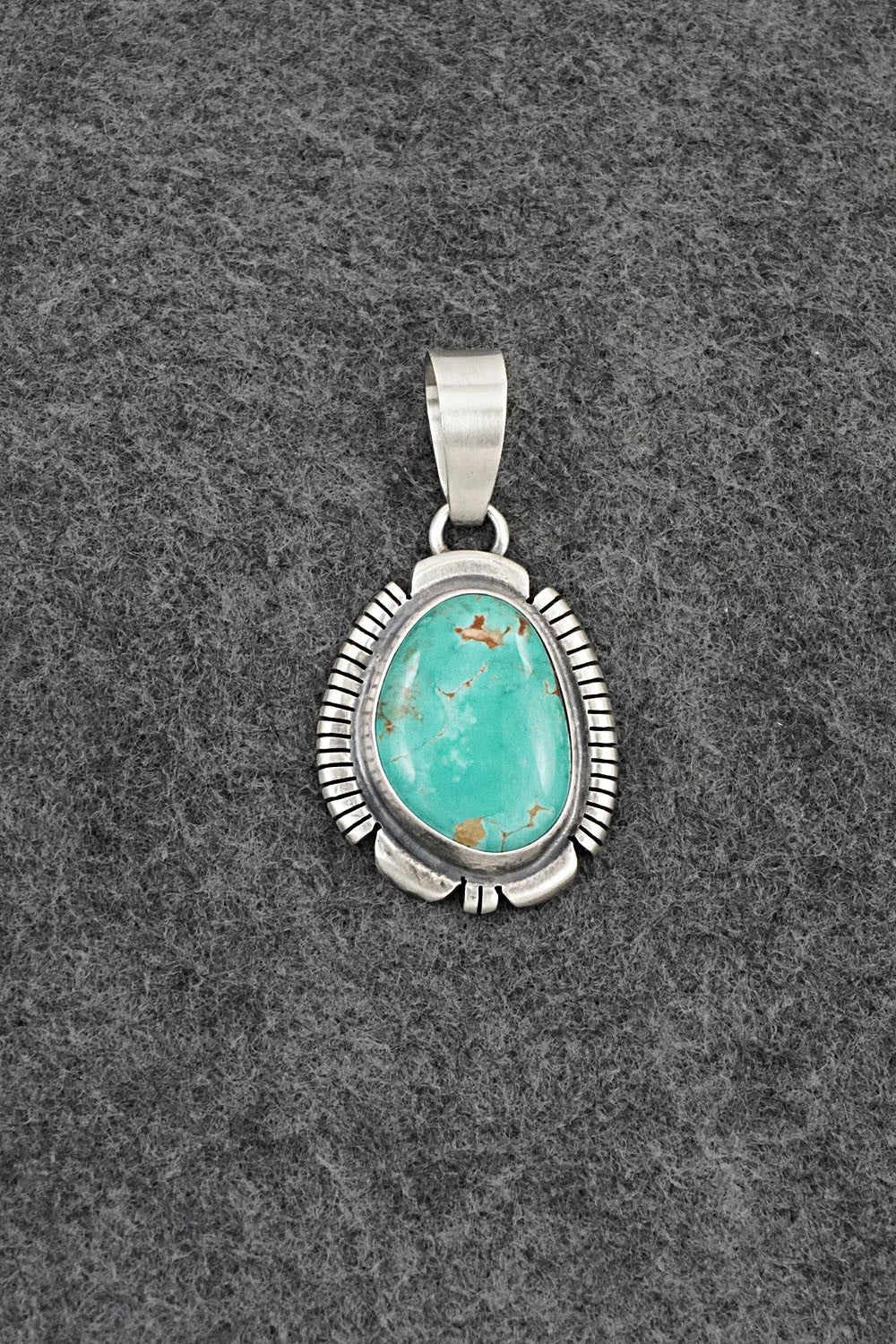 Turquoise & Sterling Silver Pendant - Thomas Franscisco