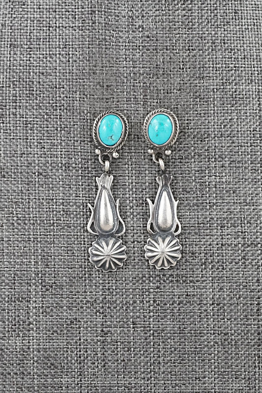 Turquoise & Sterling Silver Earrings - Verley Betone