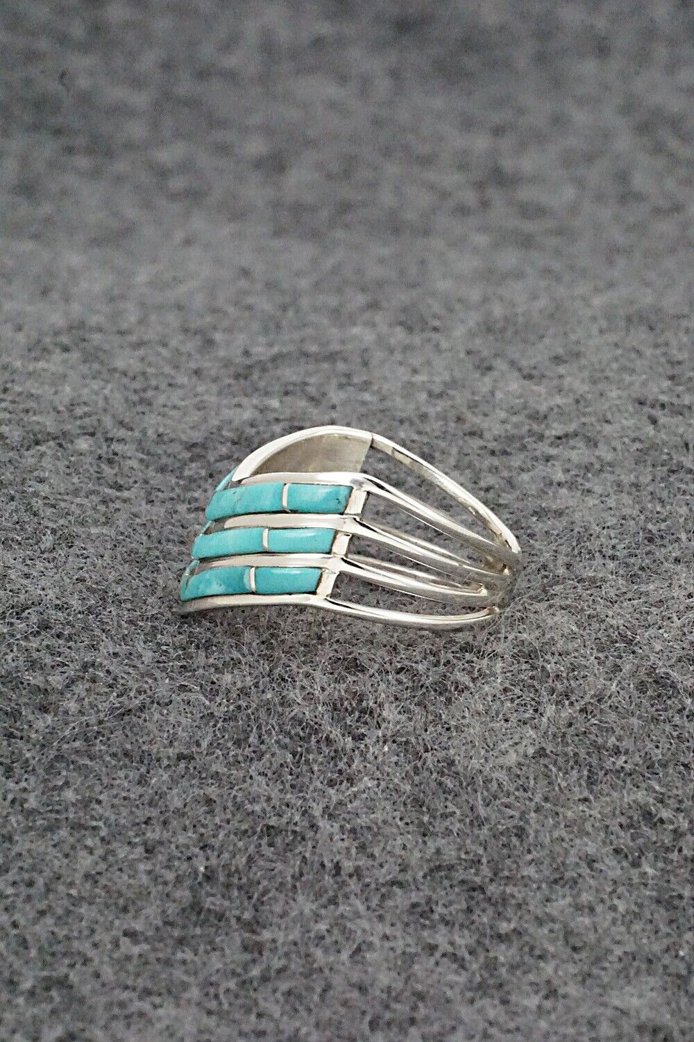 Turquoise & Sterling Silver Ring - Andrew Enrico - Size 8