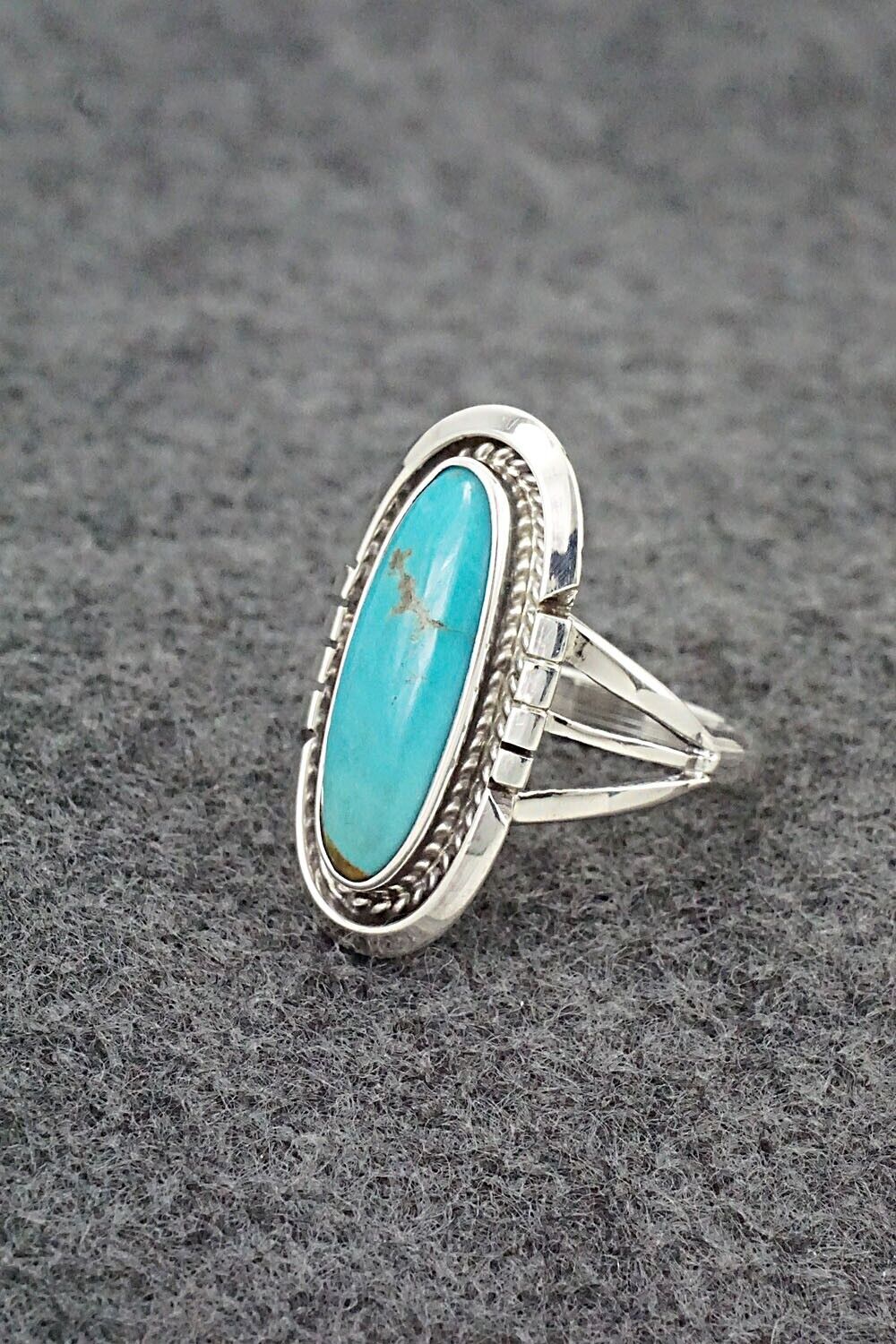 Turquoise & Sterling Silver Ring - Samuel Yellowhair - Size 5.75