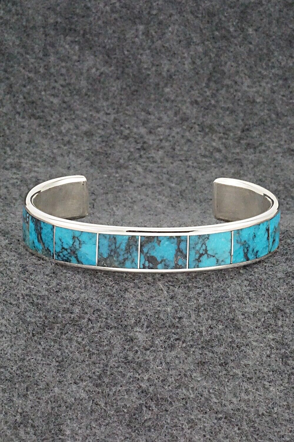 Turquoise & Sterling Silver Inlay Bracelet - Larry Loretto