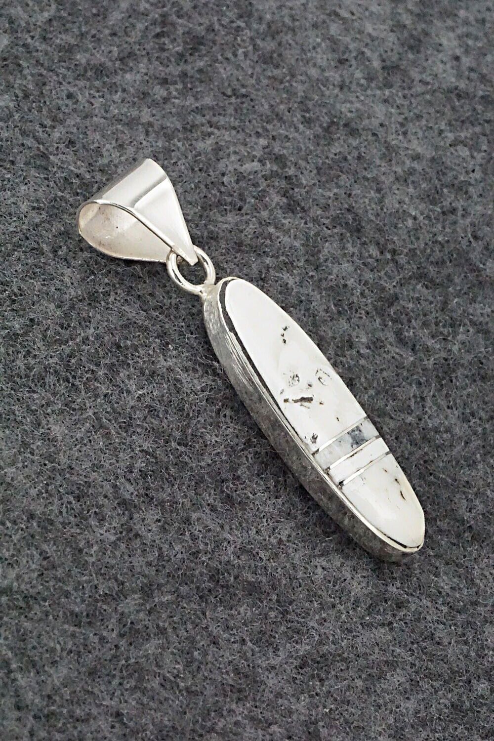White Buffalo & Sterling Silver Pendant - Harold Smith