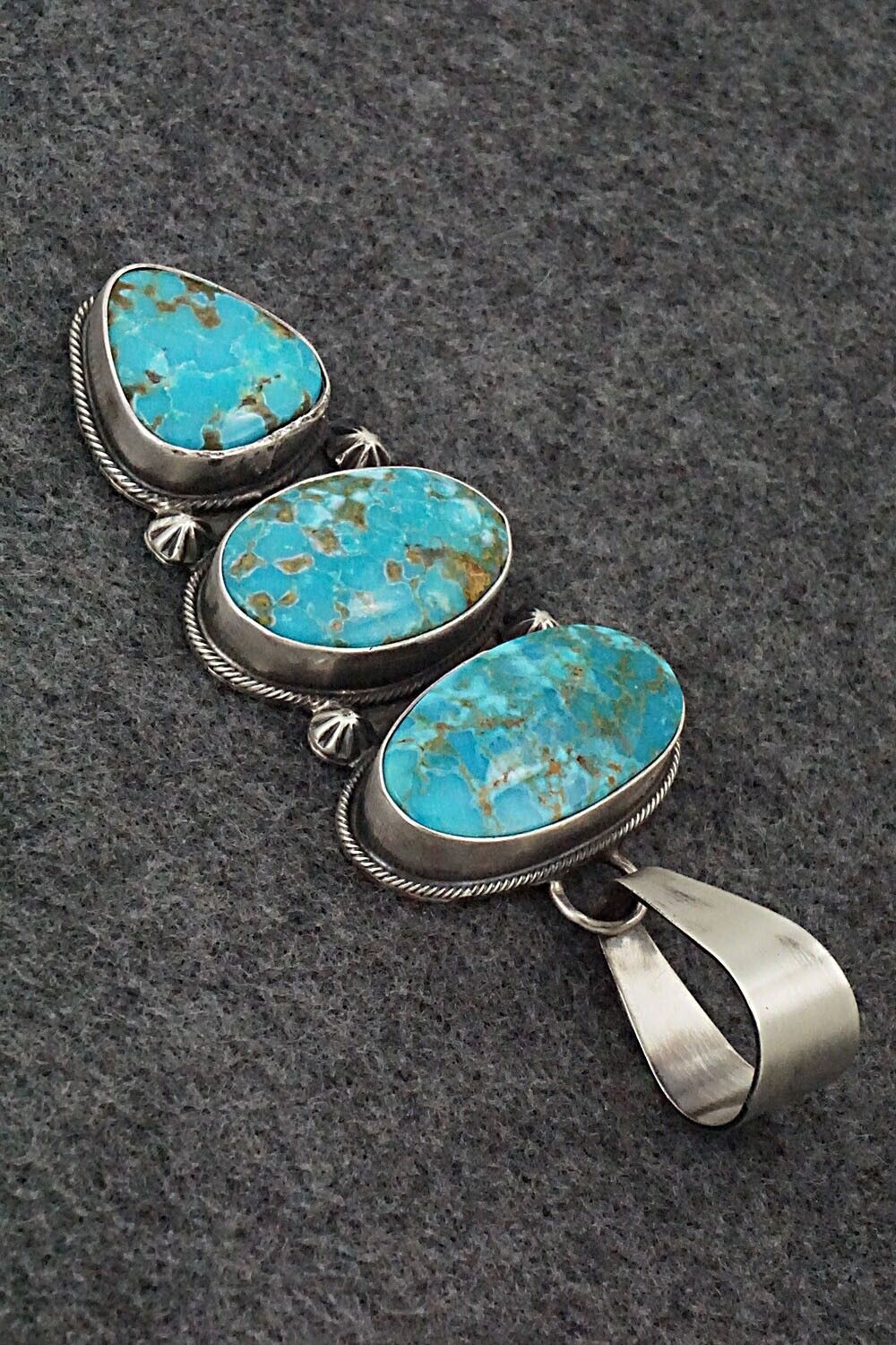 Turquoise & Sterling Silver Pendant - Randy Billy