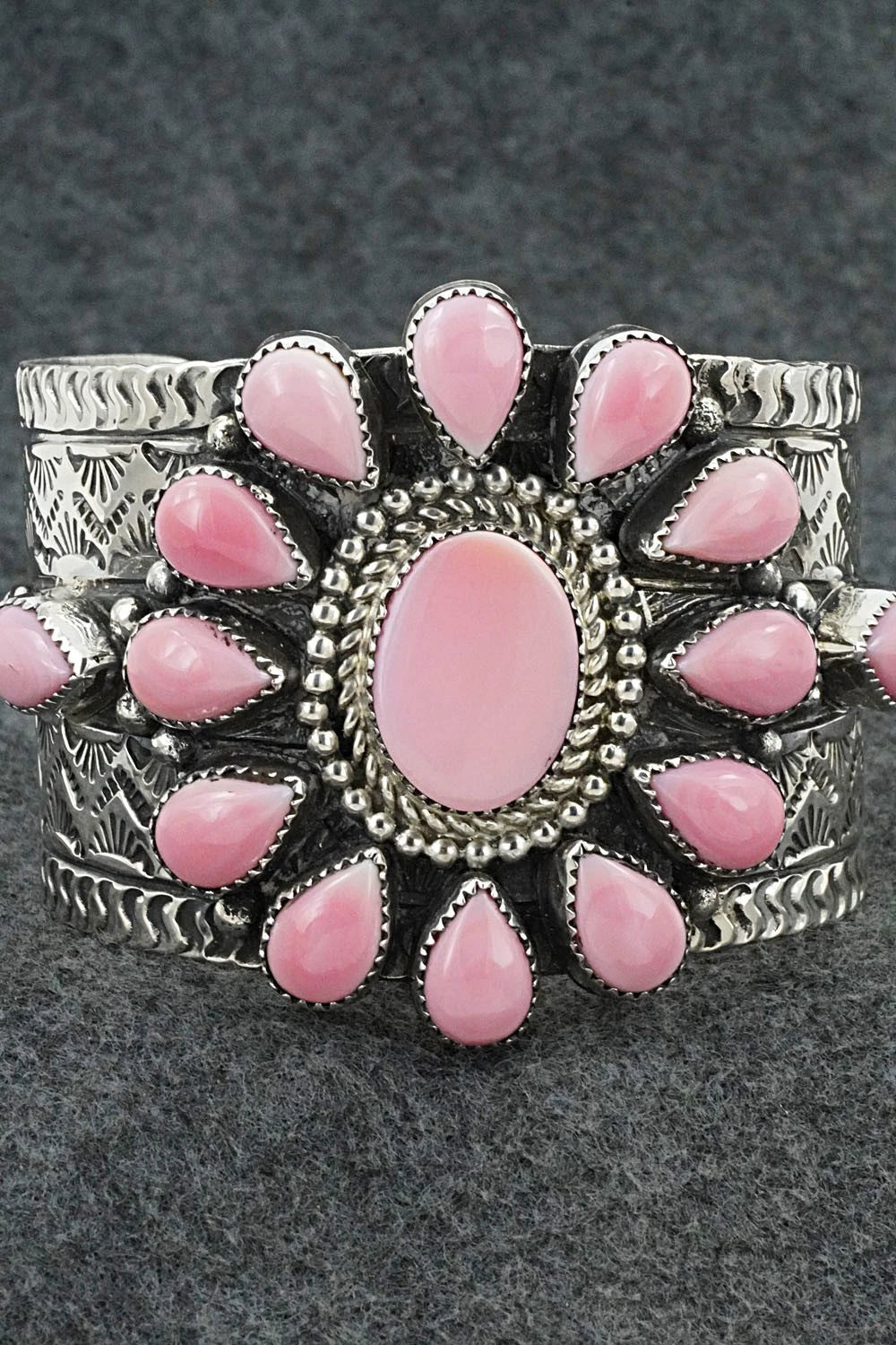 Pink Conch & Sterling Silver Bracelet - Tillie Jon