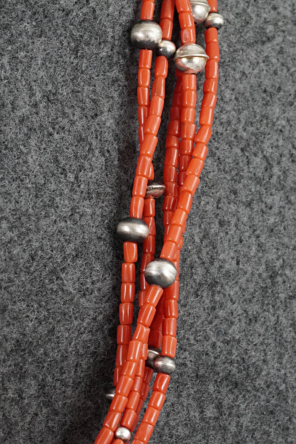 Coral, Turquoise & Sterling Silver Necklace