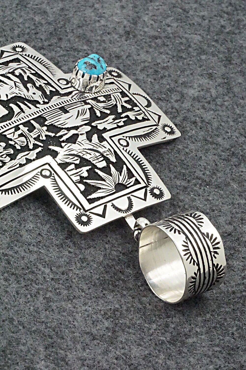 Turquoise & Sterling Silver Pendant - Richard Singer