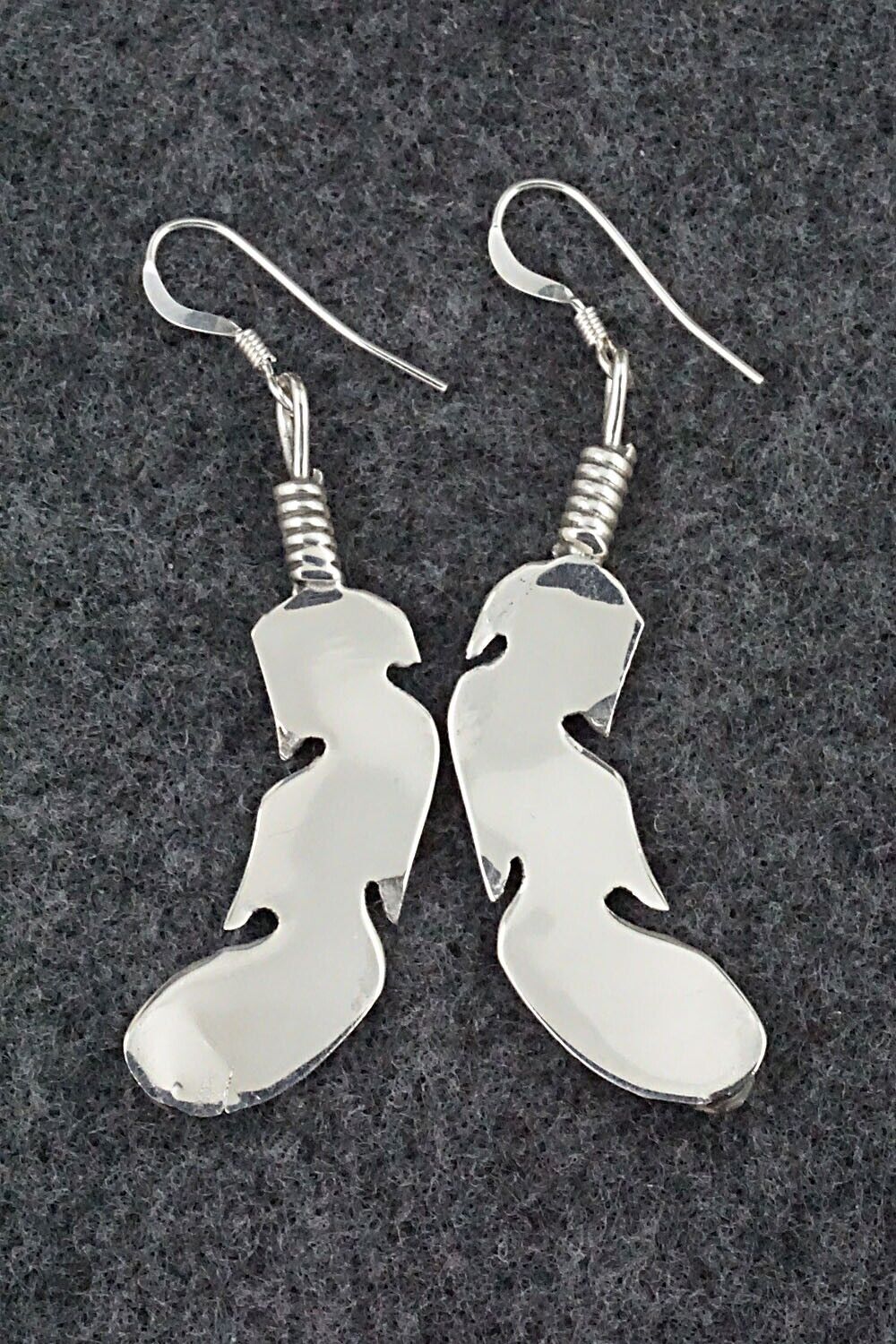 Onyx & Sterling Silver Earrings - Louise Yazzie