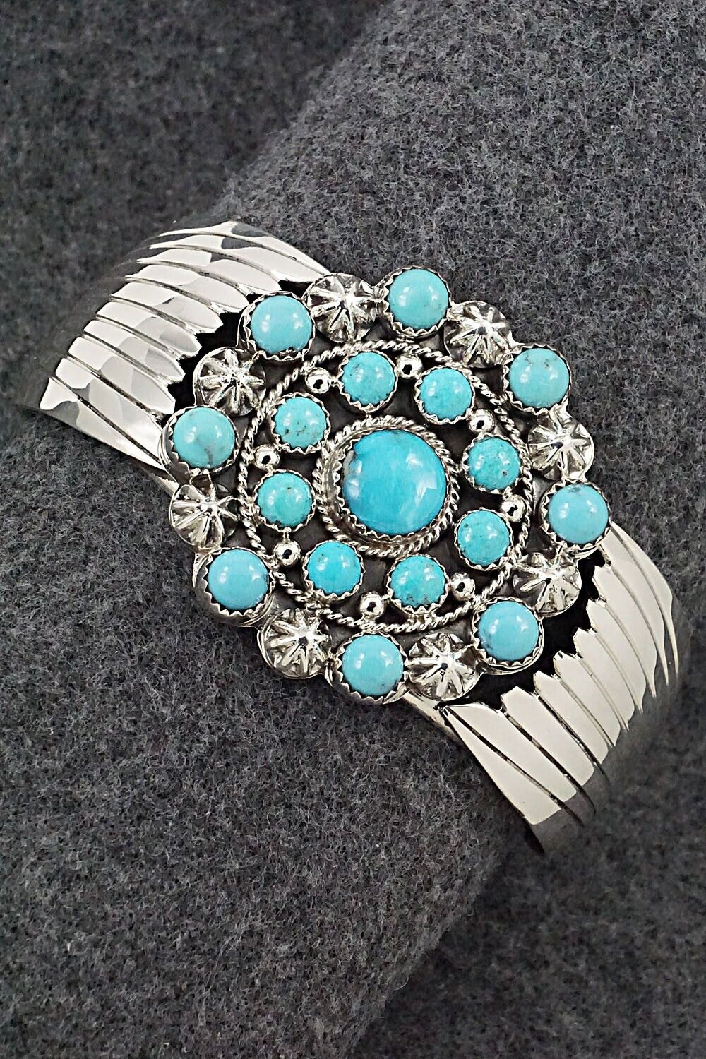 Turquoise & Sterling Silver Bracelet - Jeremy Delgarito