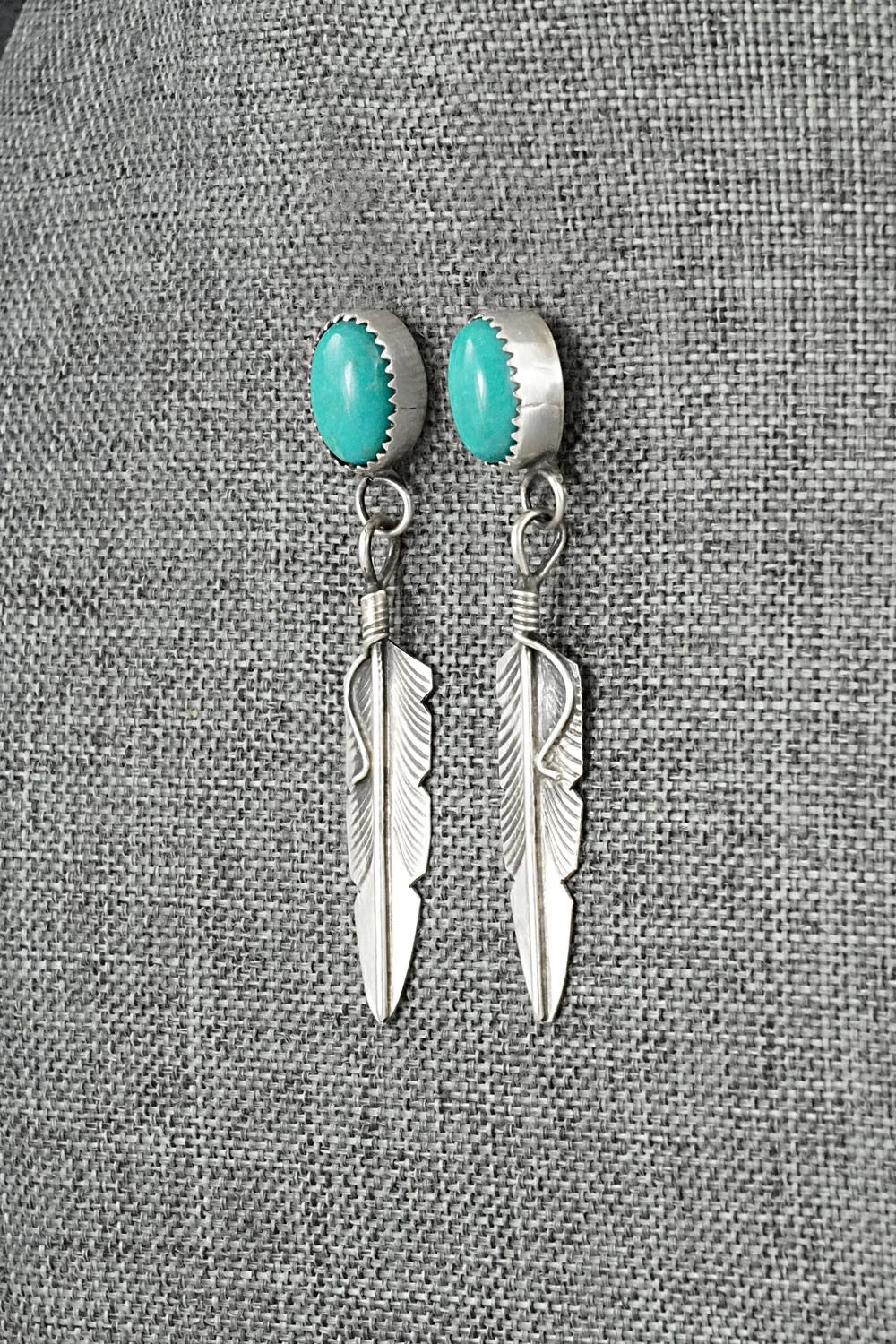 Turquoise & Sterling Silver Earrings - Chris Charley