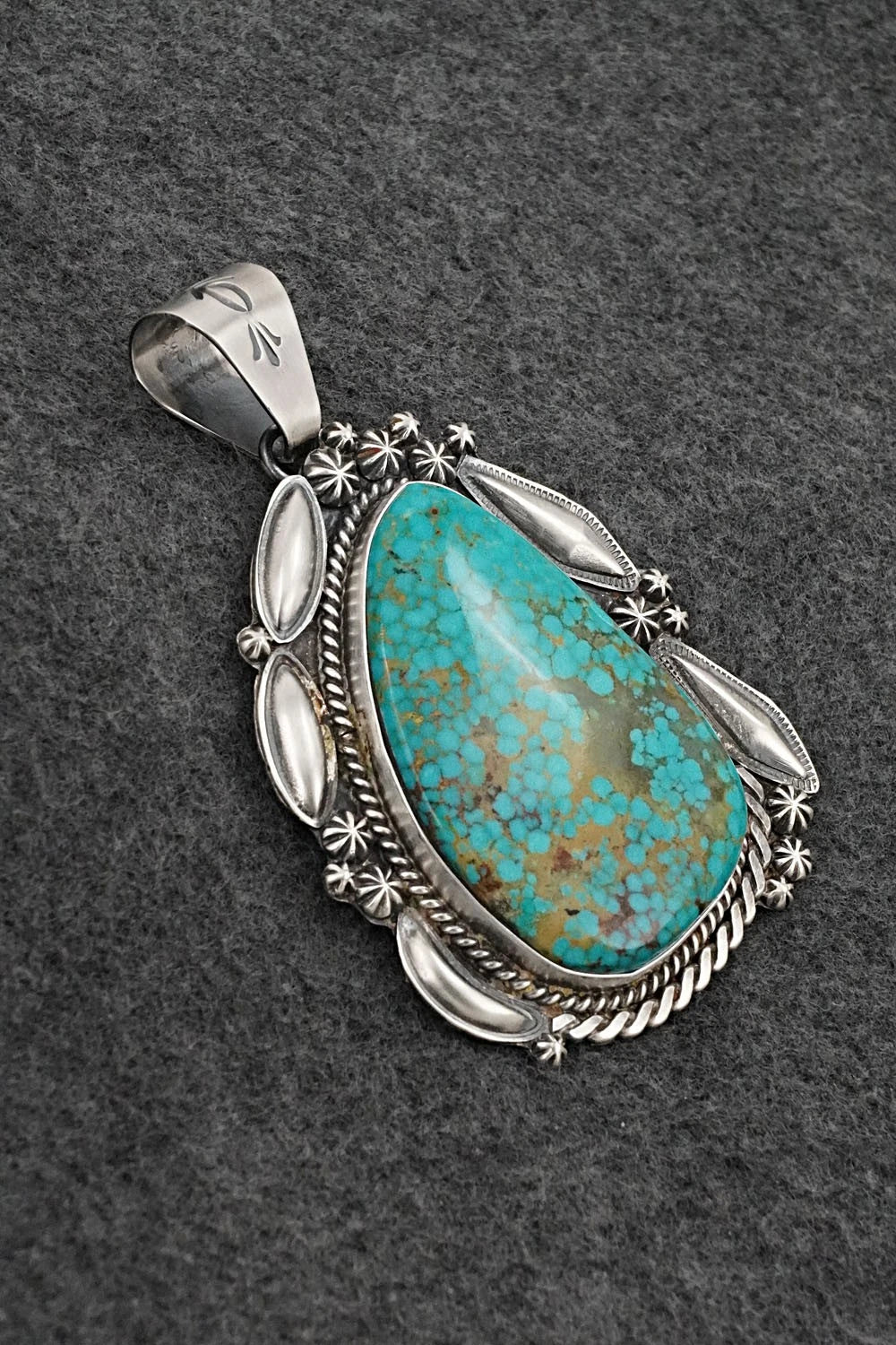Turquoise & Sterling Silver Pendant - Raymond Delgarito