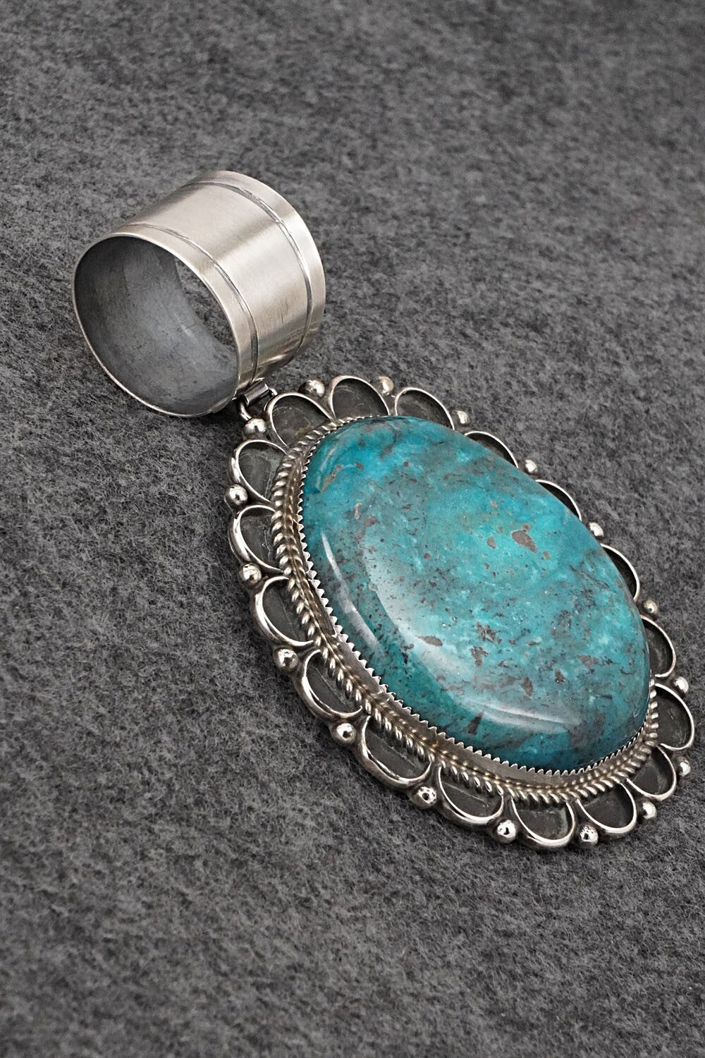 Turquoise & Sterling Silver Pendant - Leslie Nez