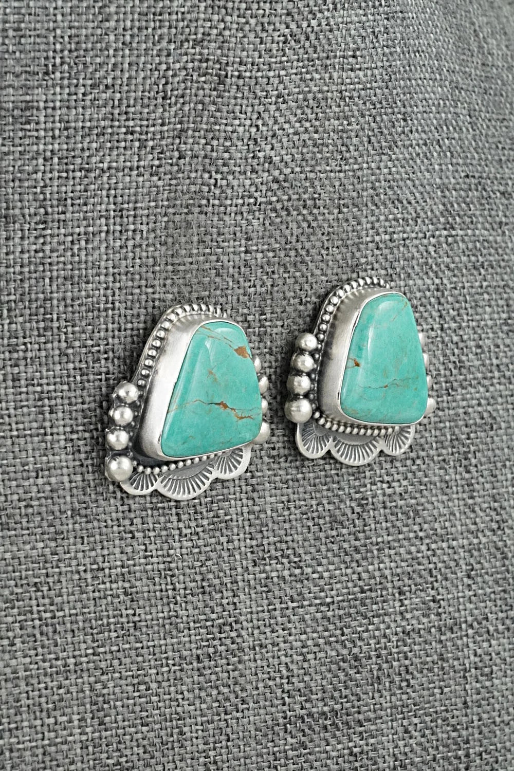 Turquoise & Sterling Silver Earrings - Bobby Johnson